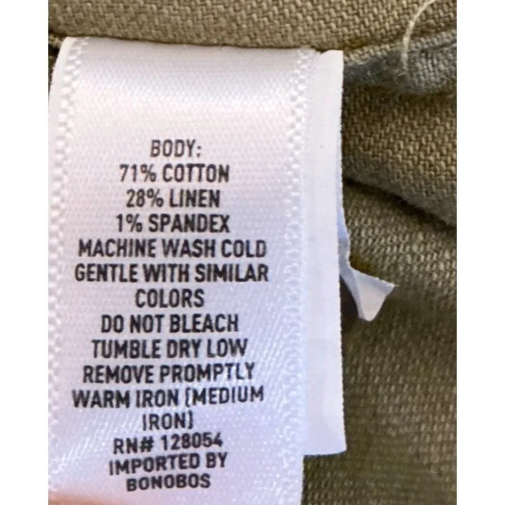 Bonobos Olive Green Chore Overshirt Jacket Men's‎ Small Cotton Linen - Picture 4 of 7
